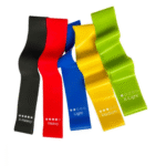 Kit com 5 Faixas Elásticas Mini Band para Treino Fitness