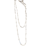 Colar Duplo Feminino Bolinhas Prata
