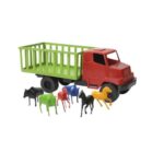 Brinquedo Infantil Caminhão Boiadeiro com  6 Cavalos