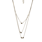 Colar Triplo Feminino Dourado Pedra Marfim