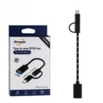Adaptador OTG USB 2 em 1 Tipo-C e V8 MO-FR-H3 Átomo