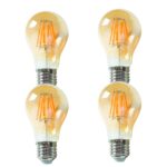 Kit com 4 Lâmpadas Estilo Retrô Iluminação Decoração A60