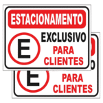 Kit 2 Placas Sinalizadoras Estacionamento ExclusivoBOM-7521
